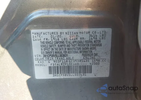 2020 Nissan Kicks S Xtronic Cvt from USA, damaged, VIN 3N1CP5BV5LL503631